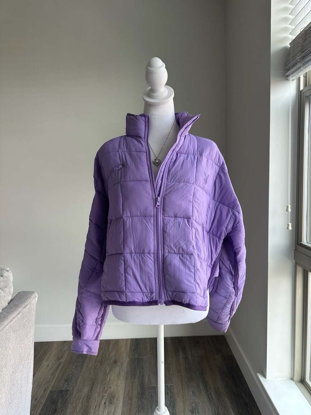 Y2K Playboy x PacSun Purple Quilted Puffer Jacket XS/S